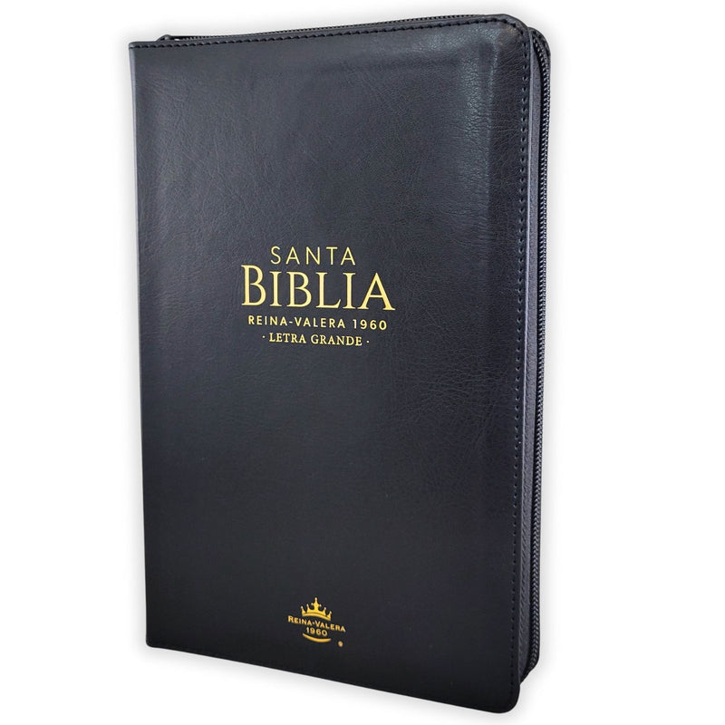 Bíblia de Letra grande Reina Valera 1960 tamaño manual negra 12 puntos cierre índice clasica