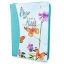 Bíblia para Mujer letra gigante 15 puntos Reina 1960 mariposa turquesa cierre índice