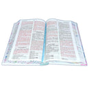 Biblia Letra Grande 12 puntos para Mujer RV1960 tapa dura celeste floral con elástico