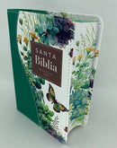 Biblia De Bolsillo RVR.1960 Imit.Piel Canto Verde Floral