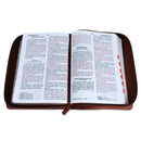 Biblia con Cierre Compacta 11 puntos RV1960 imit tricolor café con índice