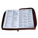 Biblia con Cierre Compacta 11 puntos RV1960 imit tricolor café con índice