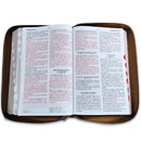 Biblia con Cierre Letra Grande 12 puntos RV1960 imit piel café águila con índice