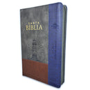 Biblia con Cierre Letra Grande 12 puntos RV1960 imit piel tricolor marrón/gris/con indice