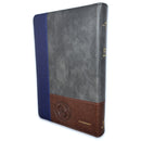 Biblia con Cierre Letra Grande 12 puntos RV1960 imit piel tricolor marrón/gris/con indice