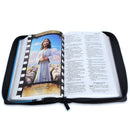 Biblia Héroes RVR60 Letra Grande 12 PUNTOS  Imitación Piel con cierre azul/negro