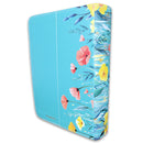 Biblia Portátil 12 puntos RV1960, imit piel flores turquesa con canto floral