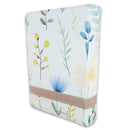 Biblia con Cierre Portátil 12 puntos RV1960, imit piel blanco flores con índice y canto floral