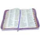 Biblia con Cierre Letra Gigante Manual 14 puntos RV1960 imit piel jardín lila con índice y canto floral