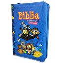 Biblia Para Ninos Letra Grande 10 puntos Reina valera 1960 Azul Estrellas Con indice