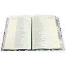 Biblia de Apuntes con Margen Amplio RV1960, tapa dura blanco y negro con canto negro floral