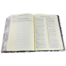 Biblia de Apuntes con Margen Amplio RV1960, tapa dura blanco y negro con canto negro floral