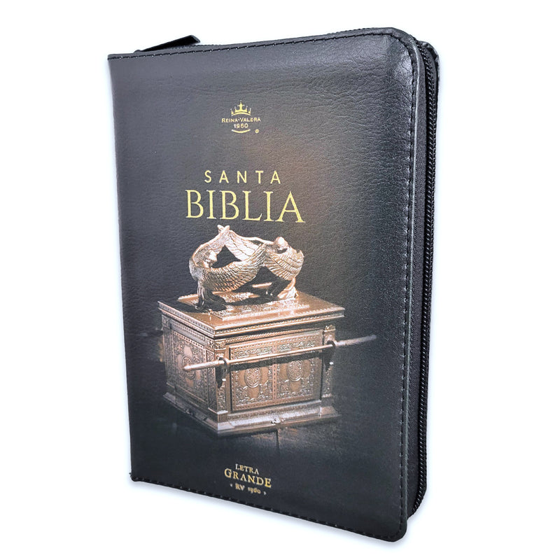 Biblia con Cierre Compacta 10 puntos RV1960 imit piel negro con indice - Arca del Pacto