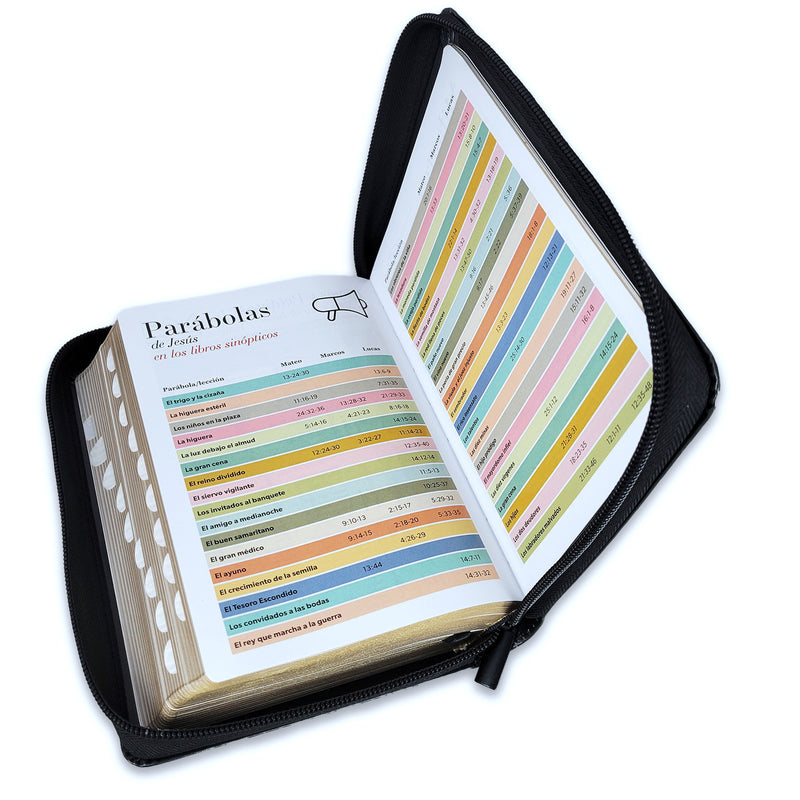 Biblia con Cierre Compacta 10 puntos RV1960 imit piel negro con indice - Arca del Pacto