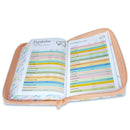 Biblia con Cierre Letra Gigante Manual 14 puntos RV1960 imit piel jardín coral con índice y canto floral