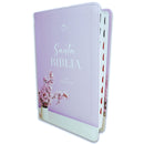 Biblia Letra Grande 12 puntos para Mujer RV1960 imit piel lila jarrón con índice