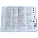 Biblia Letra Grande 12 puntos para Mujer RV1960 imit piel lila jarrón con índice