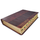 Biblia Letra Súper Gigante 19 puntos Mediana RV1960 imit piel café geométrico con índice