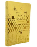 Biblia Letra Grande Reina-Valera 11. PUNTOS  1960 Imitación Piel De Lujo Amarillo Abejas