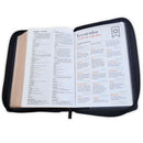 Biblia con Cierre Letra Gigante Manual 14 puntos RV1960, imit piel duotono gris y negro - Deuteronomio 31:6