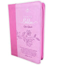 Biblia con Cierre Letra Gigante Manual 14 puntos RV1960, imit piel rosa floral - Isaías 41:10