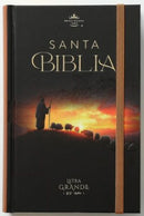 Biblia Letra Grande 12 puntos RV1960, tapa dura pastor y ovejas con elástico