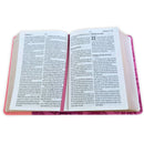 Biblia Portátil Letra Grande 12 puntos RV1960, imit piel duotono rosa fucsia floral
