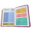Biblia Portátil Letra Grande 12 puntos RV1960, imit piel duotono rosa fucsia floral