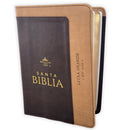 Biblia Portatil Letra Grande 12 puntos RV1960 imit piel duotono cafe y canela