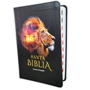 biblia Letra Grande RVR.1960 León/con Cruz Imitación Piel Negro Con Índice