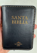 Mini Biblia tamano bolsillo con cierre indice NEGRO SIMI PIEL  reina valera 1960