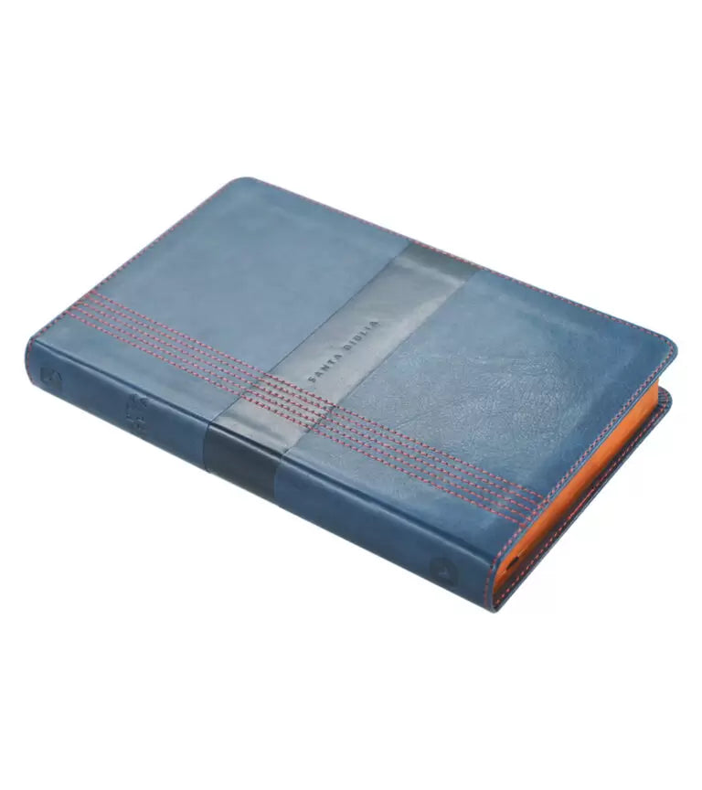 NBLA, Santa Biblia, Ultrafina, Letra grande, Leathersoft, Azul, Palabras de Jesús en rojo