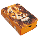 Biblia Mini Bolsillo RV1960, tapa flexible león de Judá, naranja