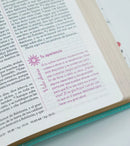 Biblia de la Mujer Conforme al Corazón de Dios RV1960 - Elizabeth George, imit. piel jardín