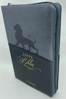 Bíblia letra grande 12 puntos  reina valera 1960 leon gris  con índice cierre