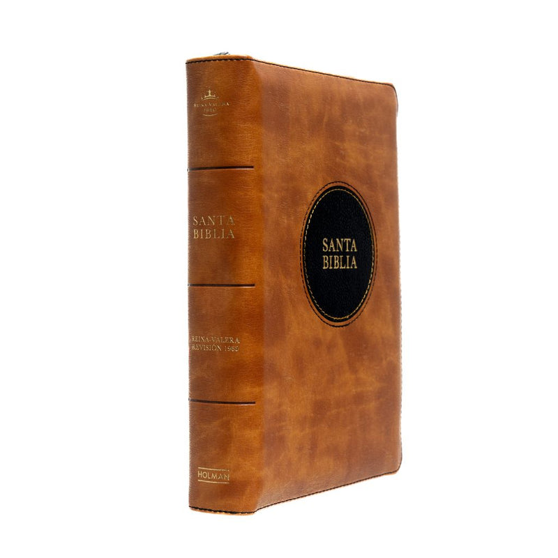 Biblia Letra Gigante 14 Tamaño Manual Rv1960 caoba/negro piel imt. indice cierre