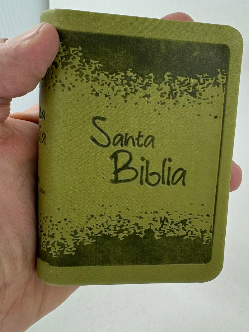 Mini Biblia tamano bolsillo Reina Valera 1960 Piel Imitación Verde