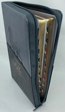 Bíblia letra grande 12 puntos  reina valera 1960 leon gris  con índice cierre