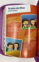 Bíblia para niñas morada Lila  reina Valera 1960 cierre índice piel imitación 8.5 puntos