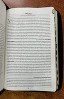 Biblia textual piel genuina con cierre con indice  IV edicion