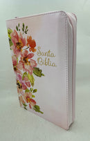 Biblia para mujer letra grande tamaño manual flores cierre indice