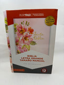 Biblia para mujer letra grande tamaño manual flores cierre indice