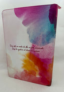 Biblia para mujer letra grande tamaño manual flores cierre indice