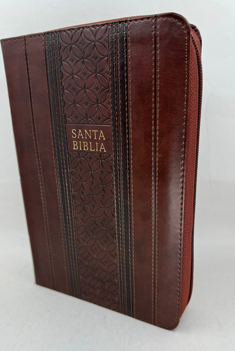 BIBLIA LETRA GRANDE TAMANO MANUAL REINA VALERA 1960 MARRON SIMIL PIEL CIERRE/INDICE