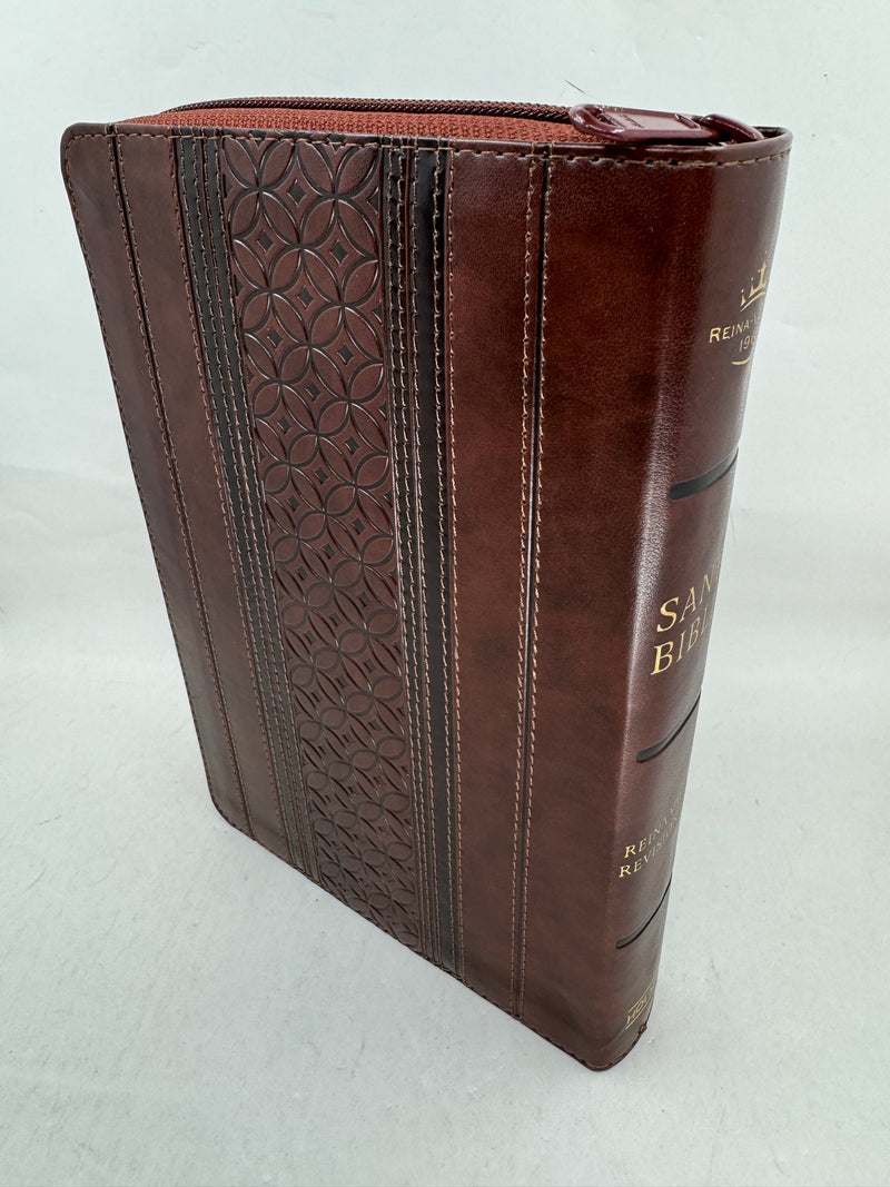 BIBLIA LETRA GRANDE TAMANO MANUAL REINA VALERA 1960 MARRON SIMIL PIEL CIERRE/INDICE