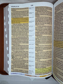 Biblia arco iris letra gigante camelo reina valera 1960 similpiel con cierre indice
