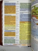 Biblia arco iris letra gigante camelo reina valera 1960 similpiel con cierre indice
