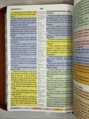 Biblia arco iris letra gigante camelo reina valera 1960 similpiel con cierre indice
