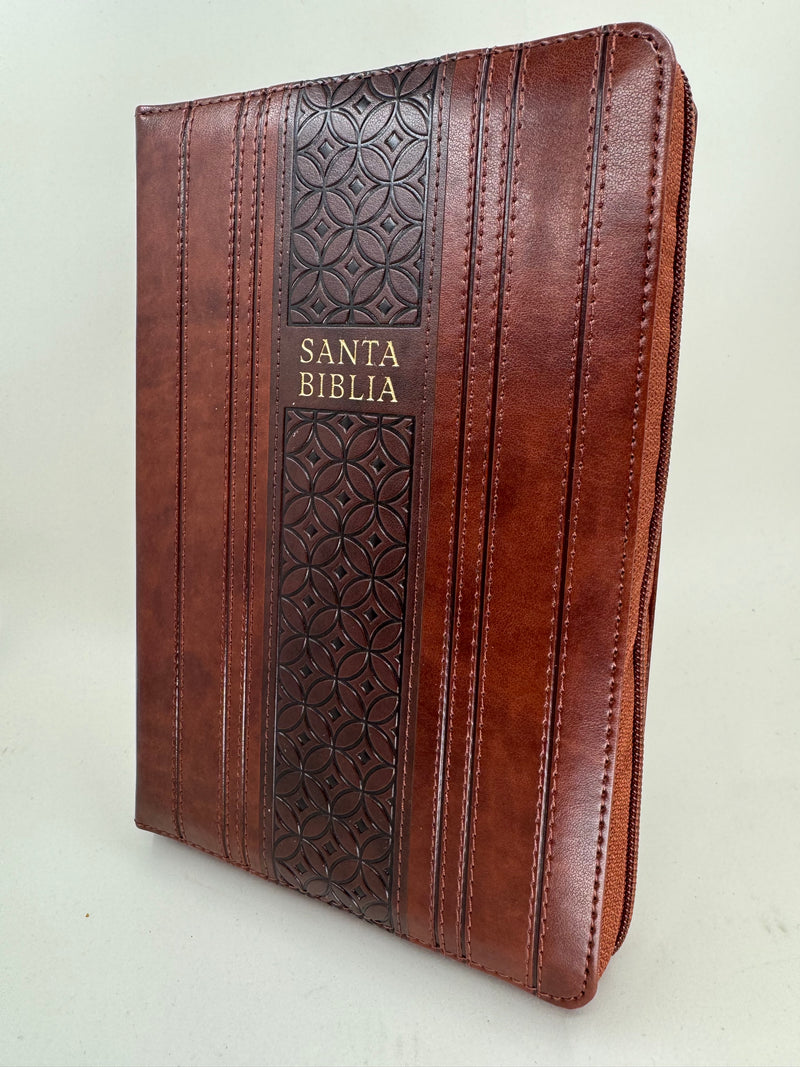 Biblia letra gigante tamano manual  14 puntos Rv1960 caoba /mahogany  con cierre indice