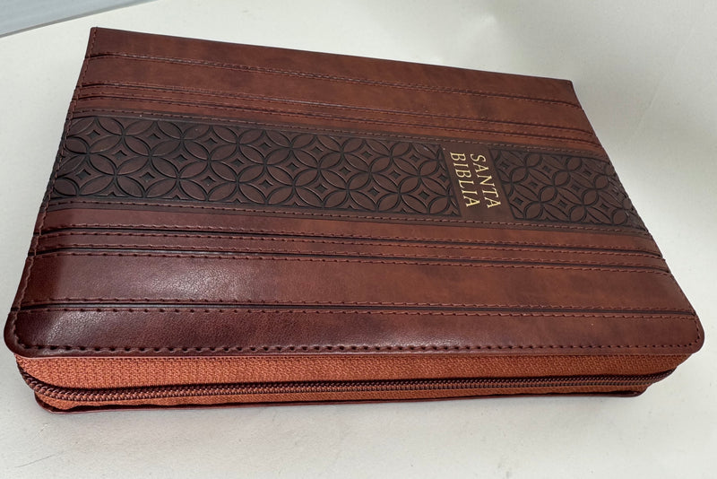 Biblia letra gigante tamano manual  14 puntos Rv1960 caoba /mahogany  con cierre indice